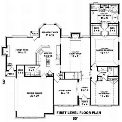 Floorplan 1 for House Plan #053-01616