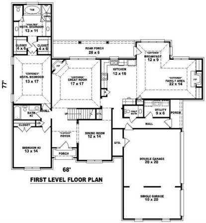 Floorplan 1 for House Plan #053-01619