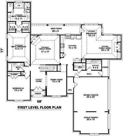 Floorplan 1 for House Plan #053-01620