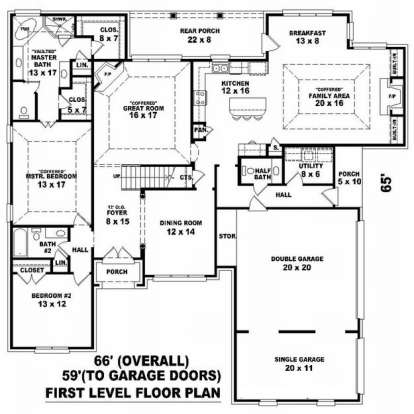 Floorplan 1 for House Plan #053-01622