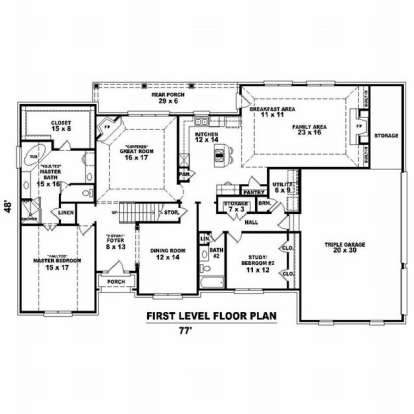 Floorplan 1 for House Plan #053-01626
