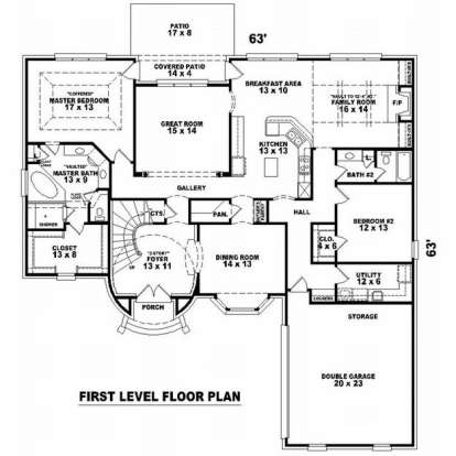 Floorplan 1 for House Plan #053-01627