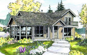 Cabin House Plan #035-00271 Elevation Photo