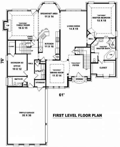 Floorplan 1 for House Plan #053-01636