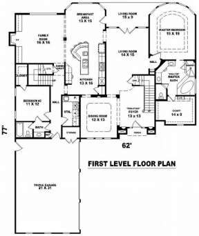 Floorplan 1 for House Plan #053-01637