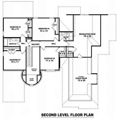 Floorplan 2 for House Plan #053-01638