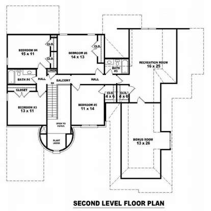 Floorplan 2 for House Plan #053-01642