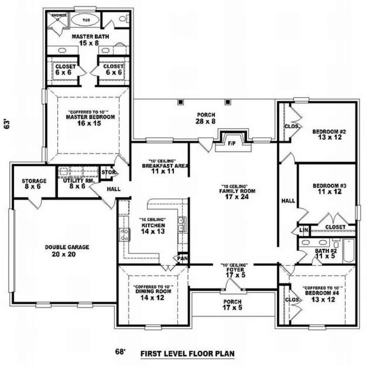 Floorplan 1 for House Plan #053-01646