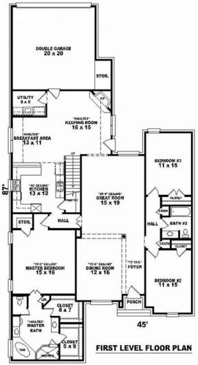 Floorplan 1 for House Plan #053-01653