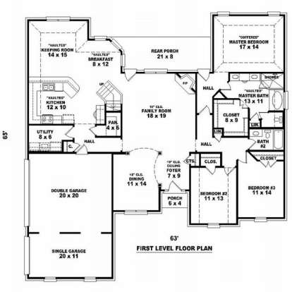 Floorplan 1 for House Plan #053-01654