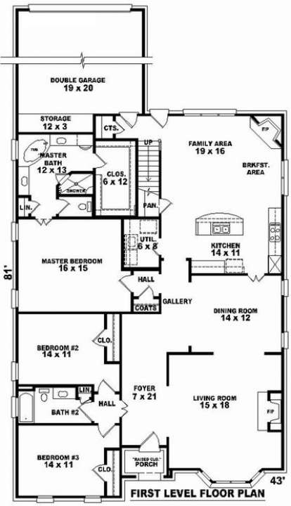 Floorplan 1 for House Plan #053-01657