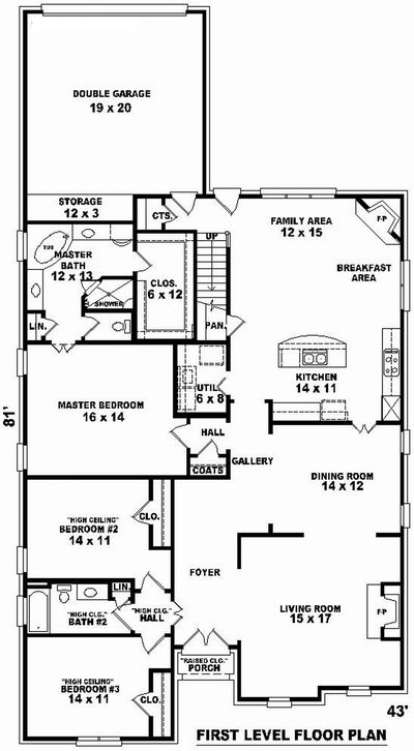 Floorplan 1 for House Plan #053-01665