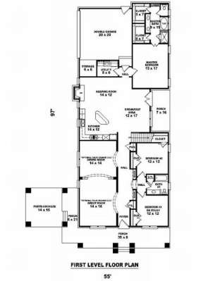 Floorplan 1 for House Plan #053-01667