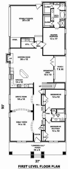 Floorplan 1 for House Plan #053-01669