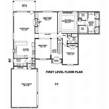 Floorplan 1 for House Plan #053-01671