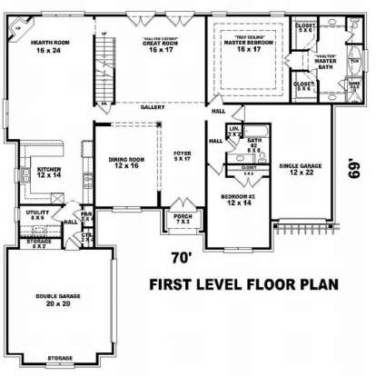 Floorplan 2 for House Plan #053-01672