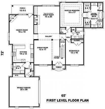 Floorplan 1 for House Plan #053-01674