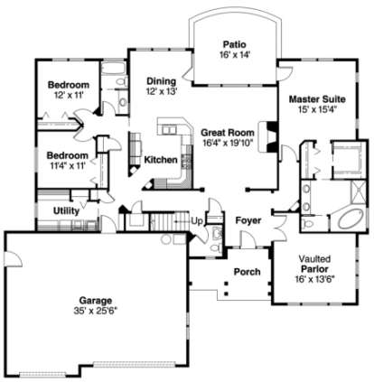 Floorplan 1 for House Plan #035-00275