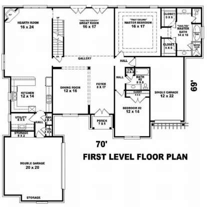 Floorplan 2 for House Plan #053-01676