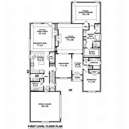 Floorplan 1 for House Plan #053-01679