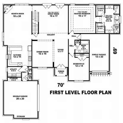 Floorplan 2 for House Plan #053-01685