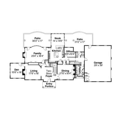 First Floor for House Plan #035-00276
