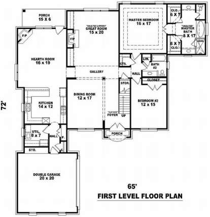 Floorplan 1 for House Plan #053-01686