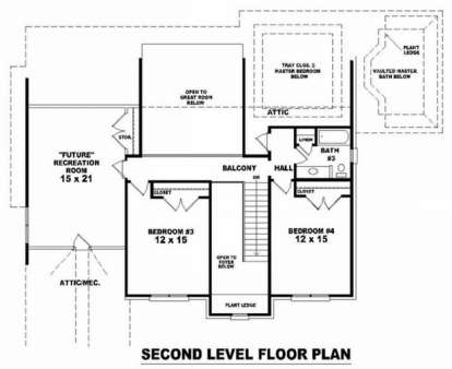 Floorplan 2 for House Plan #053-01686