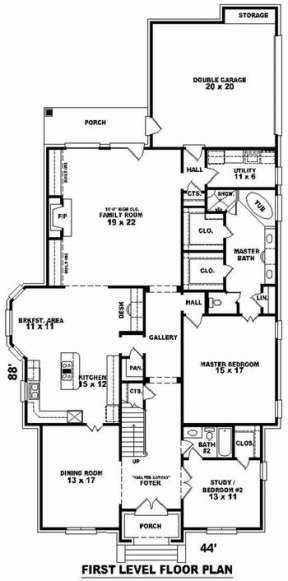 Floorplan 1 for House Plan #053-01689