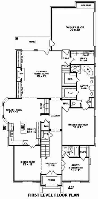 Floorplan 1 for House Plan #053-01689