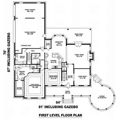 Floorplan 1 for House Plan #053-01691