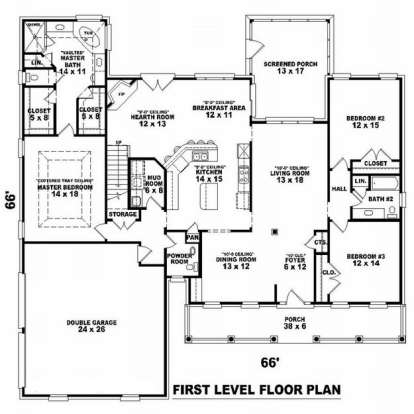 Floorplan 1 for House Plan #053-01694