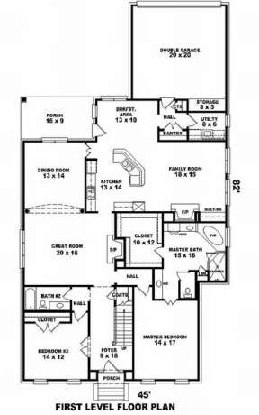 Floorplan 1 for House Plan #053-01696