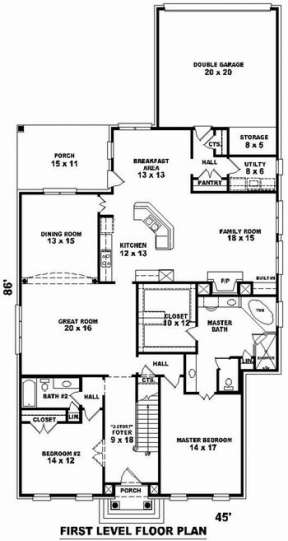 Floorplan 1 for House Plan #053-01697