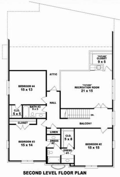 Floorplan 2 for House Plan #053-01698