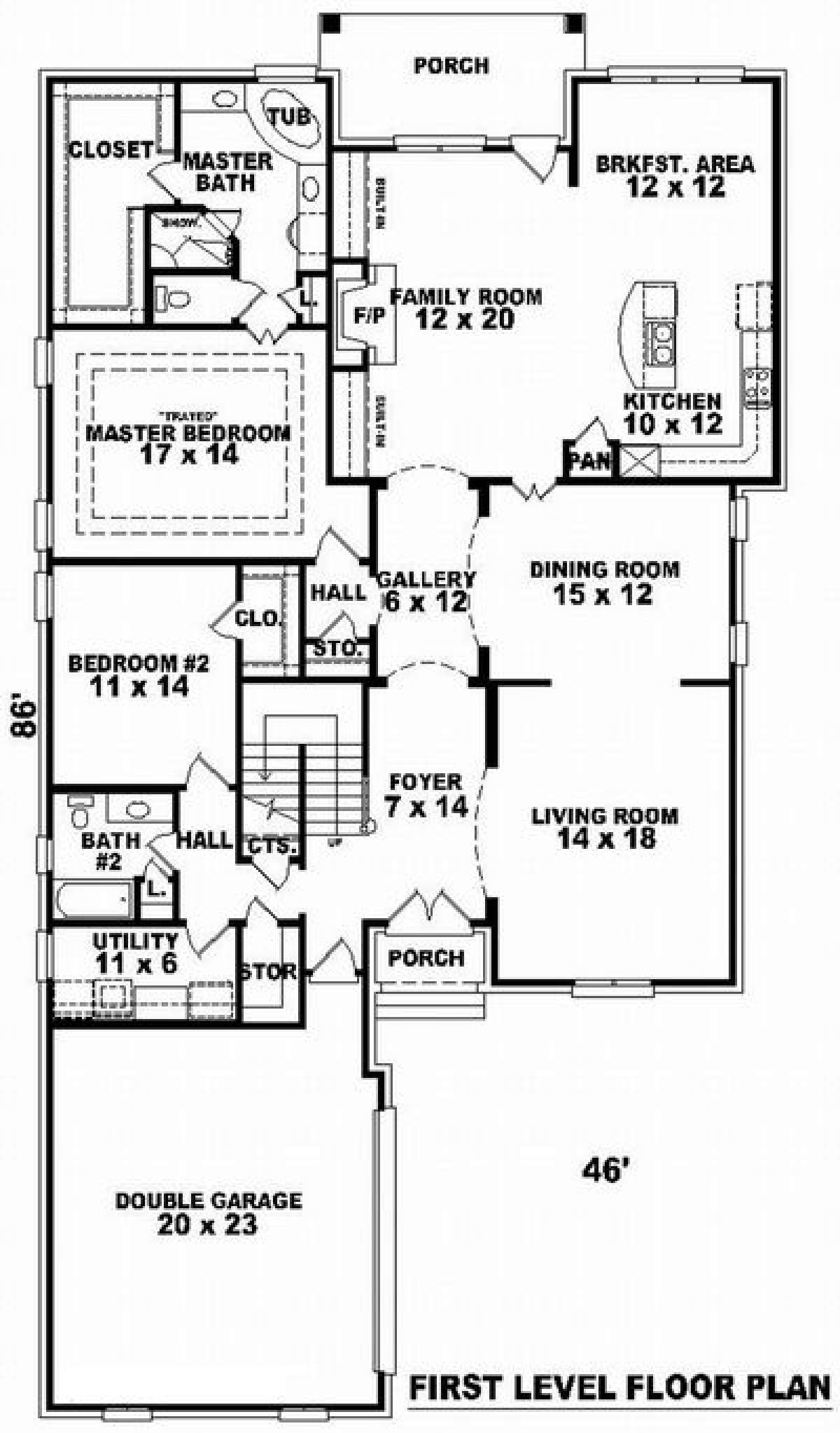 Floorplan 1 for House Plan #053-01699