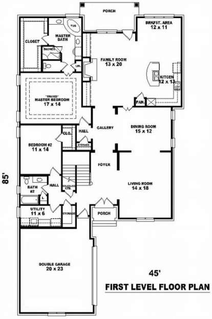 Floorplan 1 for House Plan #053-01700