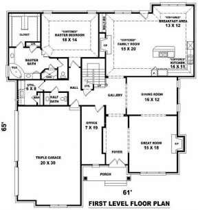Floorplan 1 for House Plan #053-01701