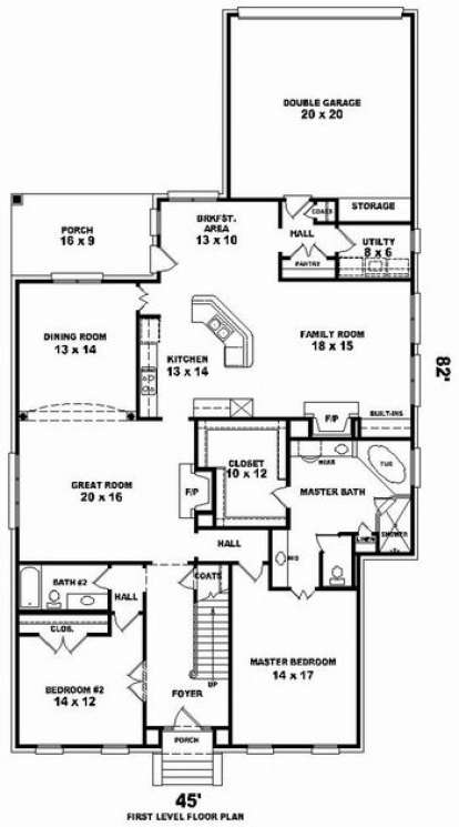 Floorplan 1 for House Plan #053-01703