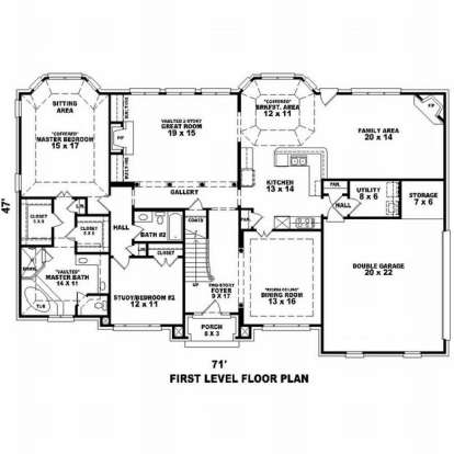 Floorplan 1 for House Plan #053-01710