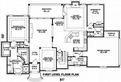 Floorplan 1 for House Plan #053-01716