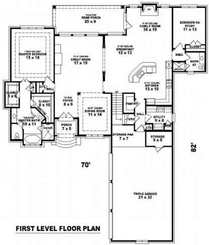 Floorplan 1 for House Plan #053-01719