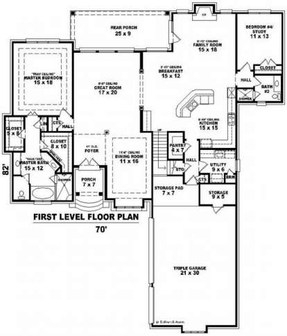 Floorplan 1 for House Plan #053-01720