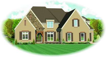 French Country House Plan #053-01721 Elevation Photo