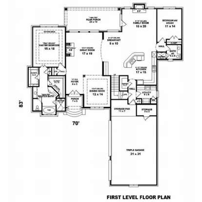 Floorplan 1 for House Plan #053-01723