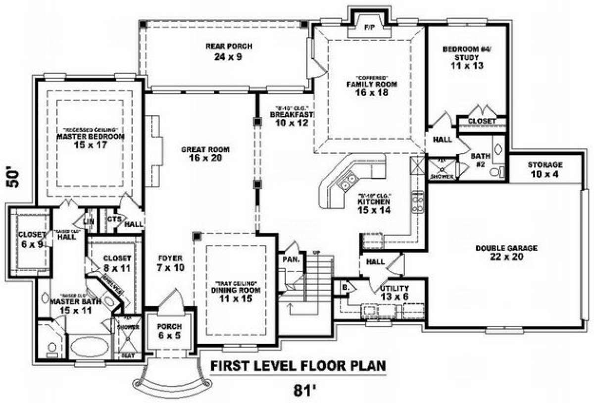 Floorplan 1 for House Plan #053-01724