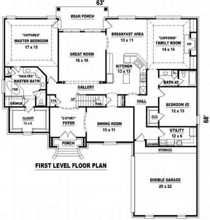 Floorplan 1 for House Plan #053-01729