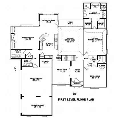 Floorplan 1 for House Plan #053-01730