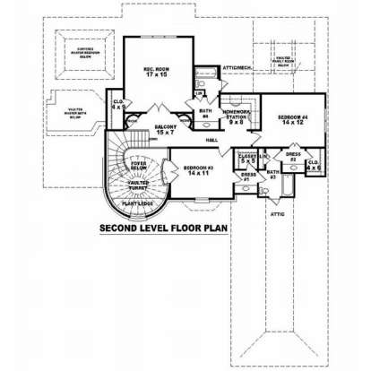 Floorplan 2 for House Plan #053-01731