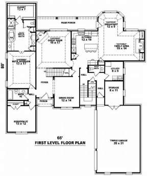 Floorplan 1 for House Plan #053-01734